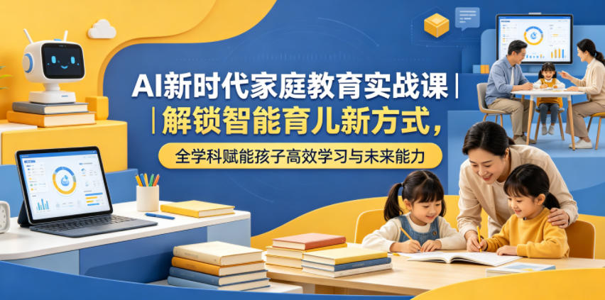 AI新时代家庭教育实战课｜解锁智能育儿新方式，全学科赋能孩子高效学习与未来能力-798资源站