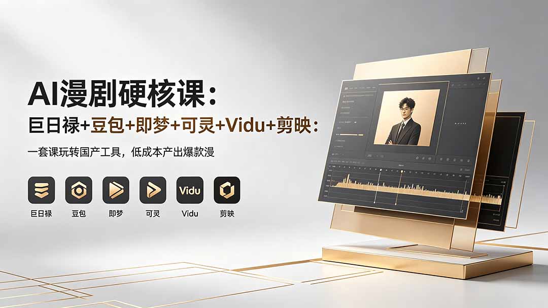 AI漫剧硬核课：巨日禄+豆包+即梦+可灵+Vidu+剪映：一套课玩转国产工具，低成本产出爆款漫剧-798资源站