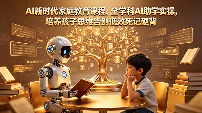 AI新时代家庭教育课程，全学科AI助学实操，培养孩子思维告别低效死记硬背-798资源站