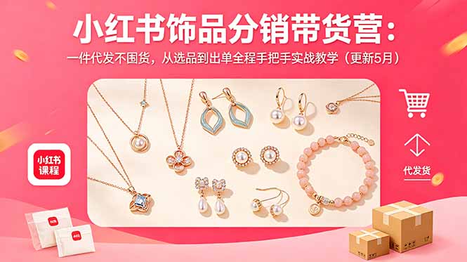 小红书饰品分销带货营：一件代发不囤货，从选品到出单全程手把手实战教学(更新5月-798资源站