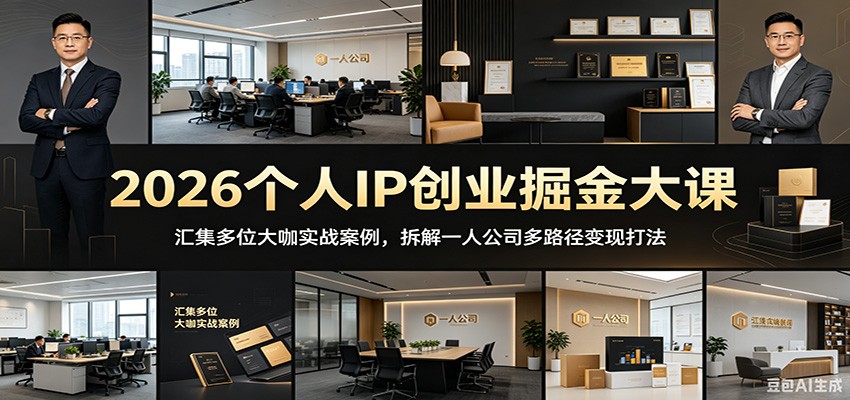 2026个人IP创业掘金大课：汇集多位大咖实战案例，拆解一人公司多路径变现打法-798资源站