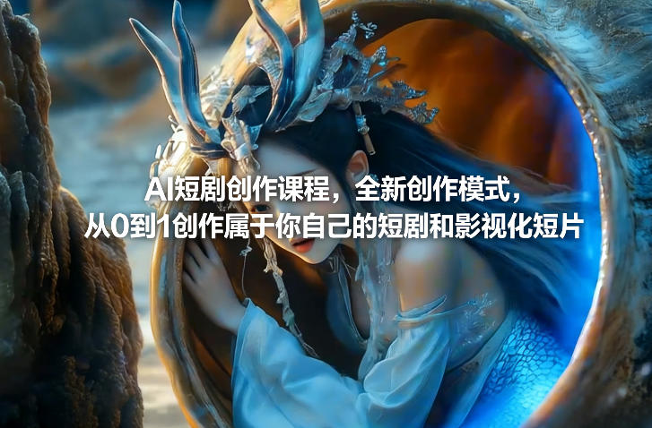AI短剧创作课程，全新创作模式，从0到1创作属于你自己的短剧和影视化短片福瑞网创-中创网-福缘网-冒泡网-资源之家-魔方项目库福瑞网创联盟