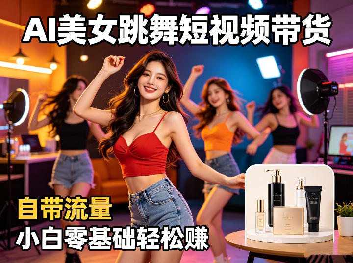 AI美女跳舞短视频带货：自带流量，小白零基础轻松賺，详细拆解-798资源站