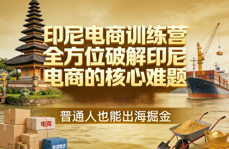 印尼电商训练营，全方位破解印尼电商的核心难题，普通人也能出海掘金福瑞网创-中创网-福缘网-冒泡网-资源之家-魔方项目库福瑞网创联盟