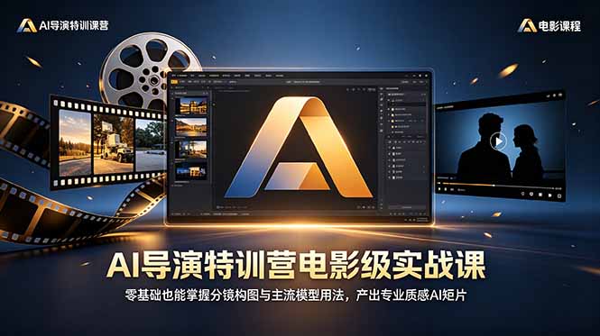 AI导演特训营电影级实战课,零基础也能掌握分镜构图与主流模型用法,产出专业质感AI短片-798资源站
