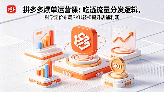 拼多多爆单运营实战课：吃透流量分发逻辑，科学定价布局SKU轻松提升店铺利润-798资源站