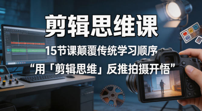 剪辑思维课，15节课颠覆传统学习顺序用「剪辑思维」反推拍摄开悟