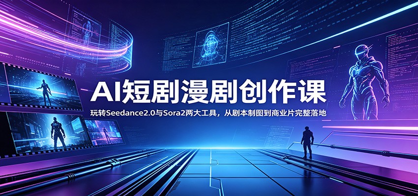 AI短剧漫剧创作课:玩转Seedance2.0与 Sora2两大工具,从剧本制图到商业片完整落地-798资源站
