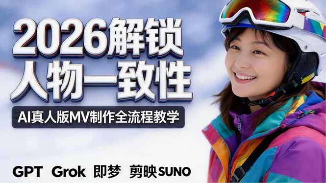 2026独创解锁人物一致性：AI真人版MV制作，不讲空话，不拼概念，全流程实操-798资源站