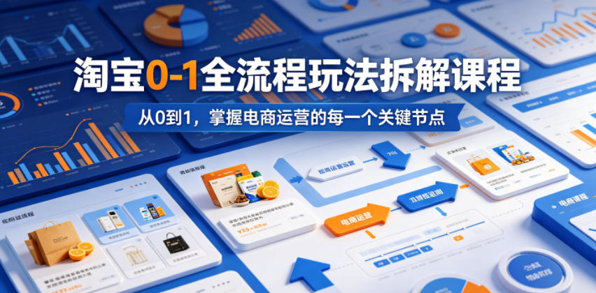 淘宝0-1全流程玩法拆解课程，从0到1，掌握电商运营的每一个关键节点-798资源站