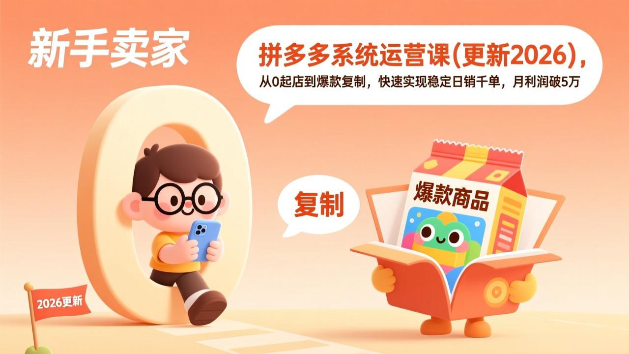 拼多多系统运营课(更新2026福瑞网创-中创网-福缘网-冒泡网-资源之家-魔方项目库福瑞网创联盟