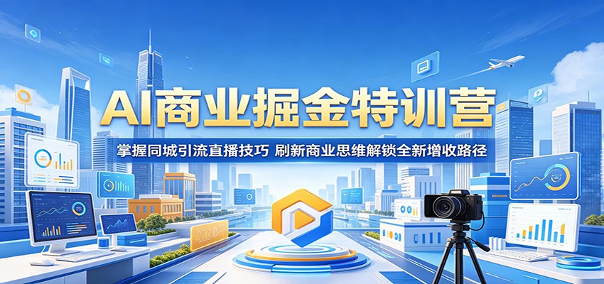 AI商业掘金特训营：掌握同城引流直播技巧，刷新商业思维解锁全新增收路径-798资源站