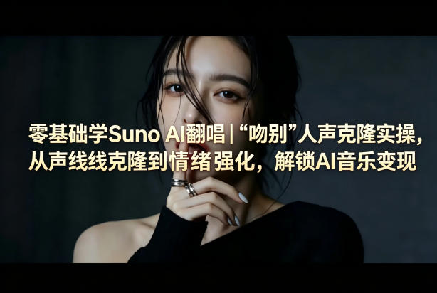 零基础学Suno AI翻唱｜《吻别》人声克隆实操，从声线克隆到情绪强化，解锁AI音乐变现-798资源站