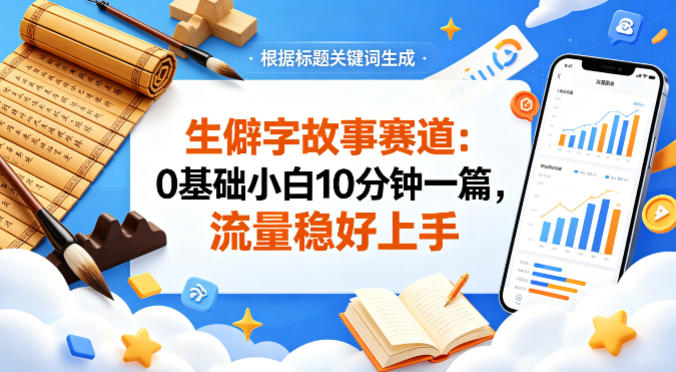 公众号流量主——生僻字故事赛道，流量稳，好上手，0基础小白也能10分钟一篇-创富之家