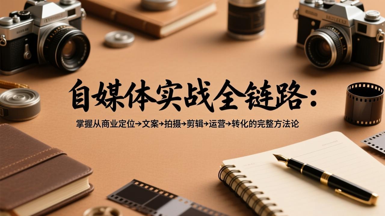 自媒体实战全链路：掌握从商业定位→文案→拍摄→剪辑→运营→转化的完整方法论福瑞网创-中创网-福缘网-冒泡网-资源之家-魔方项目库福瑞网创联盟