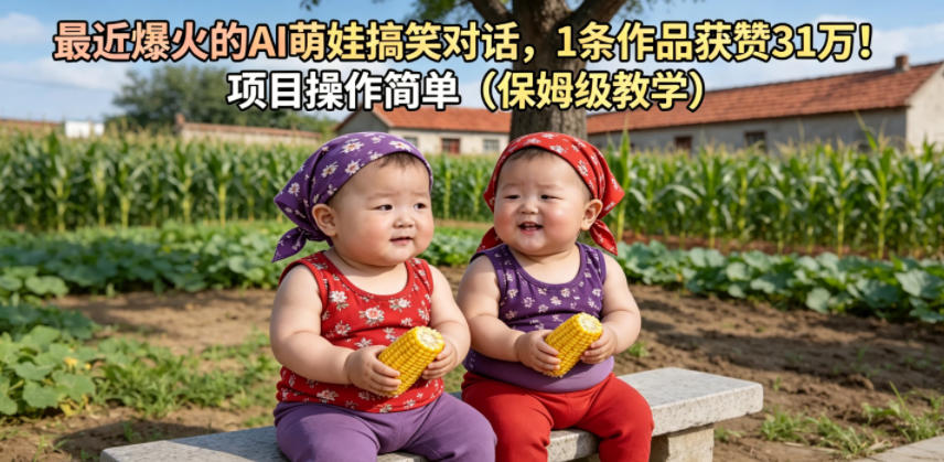 最近爆火的AI萌娃搞笑对话，1条作品获赞31W，项目操作简单(保姆级教学)-798资源站