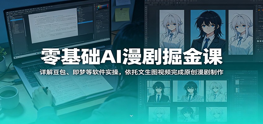 零基础AI漫剧掘金课：详解豆包、即梦等软件实操，依托文生图视频完成原创漫剧制作-798资源站