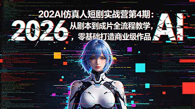 2026AI仿真人短剧实战营第4期：从剧本到成片全流程教学，零基础打造商业级作品-798资源站