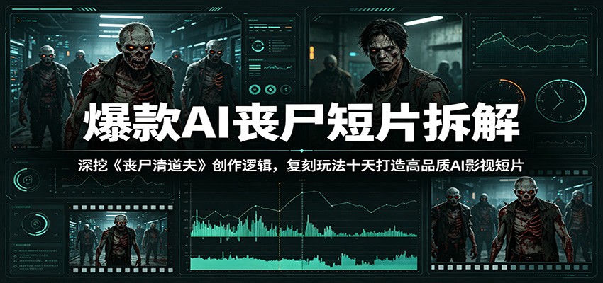 爆款AI丧尸短片拆解：深挖《丧尸清道夫》创作逻辑，复刻玩法快速打造高品质AI影视短片-798资源站