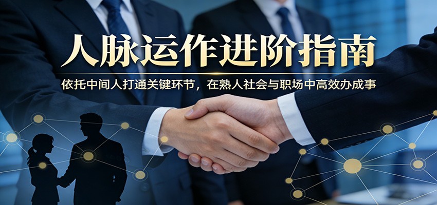 付费文章：人脉运作进阶指南，依托中间人打通关键环节，在熟人社会与职场中高效办成事-创富之家