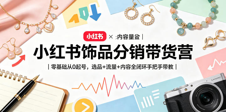 小红书饰品分销带货营｜零基础从0起号，选品+流量+内容全闭环手把手带教(更新0527)-798资源站