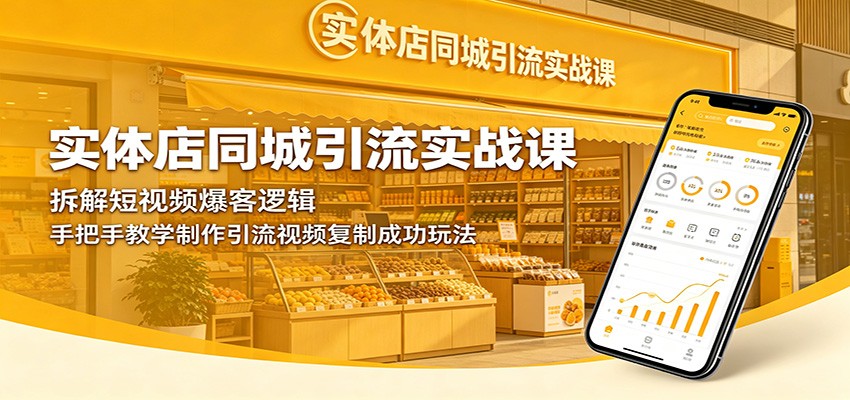 实体店同城引流实战课：拆解短视频爆客逻辑，手把手教学制作引流视频复制成功玩法-798资源站