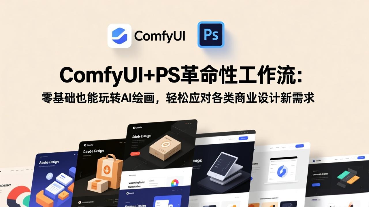 ComfyUI+PS革命性工作流:零基础也能玩转AI绘画,轻松应对各类商业设计新需求