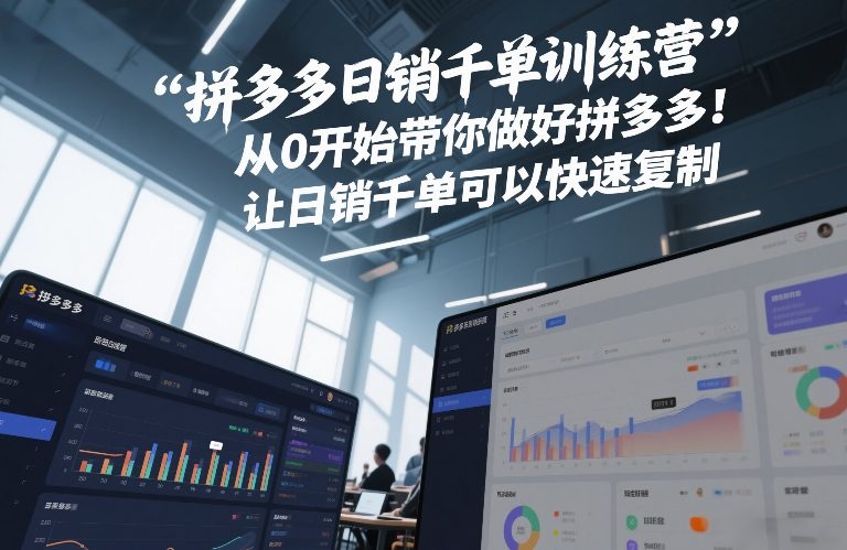 拼多多日销千单训练营，从0开始带你做好拼多多，让日销千单可以快速复制(更新26年5月)-798资源站