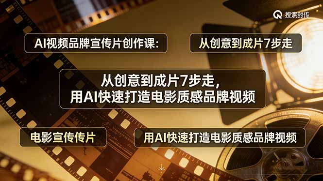 AI视频品牌宣传片创作课：从创意到成片7步走，用AI快速打造电影质感品牌视频-创富之家