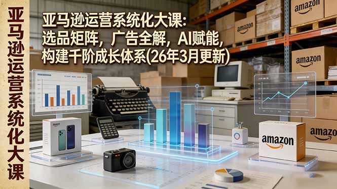 亚马逊运营系统化大课：选品矩阵，广告全解，AI赋能，构建千阶成长体系(26年3月更新福瑞网创-中创网-福缘网-冒泡网-资源之家-魔方项目库福瑞网创联盟