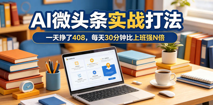 一天挣了408，AI微头条实战打法，每天30分钟比上班强N倍-798资源站
