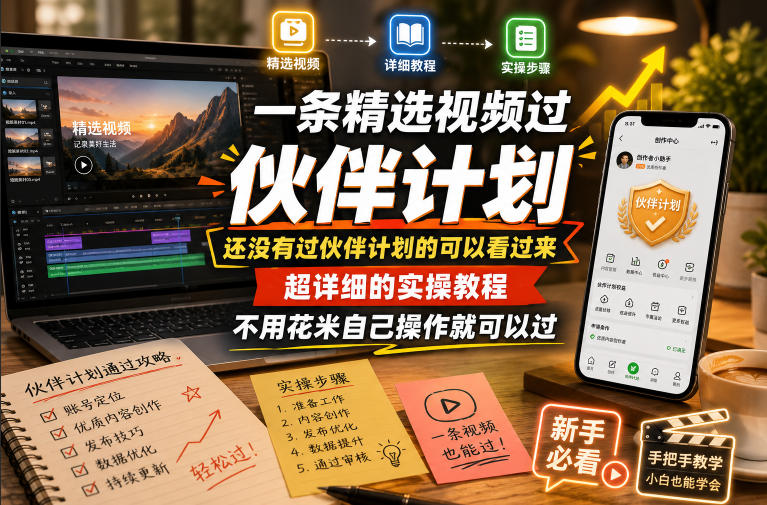 一条精选视频过伙伴计划，还没有过伙伴计划的可以看过来，超详细的实操教程，不用花米自己操作就可以过来宝云总站-闲云创业网-老谢轻创网-中创网-福缘网-冒泡网-资源之家-魔方项目库来宝云总站
