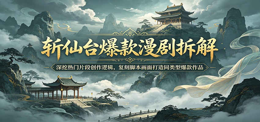 斩仙台爆款漫剧拆解：深挖热门片段创作逻辑，复刻脚本画面打造同类型爆款作品-798资源站