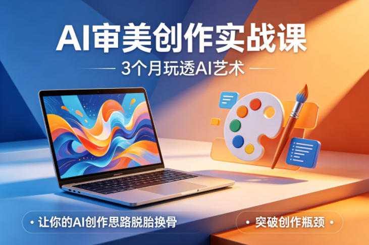 AI审美创作实战课，3个月玩透AI艺术，让你的AI创作思路脱胎换骨，突破创作瓶颈(更新0706)来宝云总站-闲云创业网-老谢轻创网-中创网-福缘网-冒泡网-资源之家-魔方项目库来宝云总站