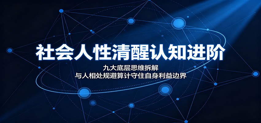 社会人性清醒认知进阶：九大底层思维拆解，与人相处规避算计守住自身利益边界来宝云总站-闲云创业网-老谢轻创网-中创网-福缘网-冒泡网-资源之家-魔方项目库来宝云总站