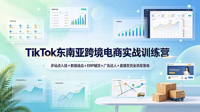 TikTok东南亚跨境电商实战训练营:多站点入驻+数据选品+ERP铺货+广告达人+直播发货全流程落地-798资源站