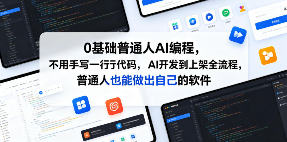 0基础普通人AI编程,不用手写一行代码,AI开发到上架全流程,普通人也能做出自己的软件-798资源站