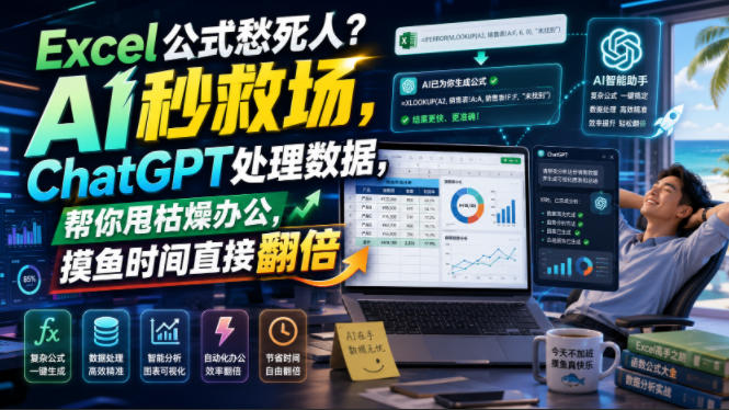 Excel公式愁死人？AI秒救场，ChatGPT处理数据，帮你甩枯燥办公，摸鱼时间直接翻倍【原创双语字幕】-798资源站