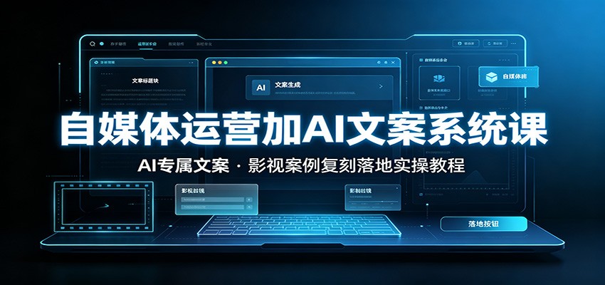 自媒体运营加AI文案系统课：：AI专属文案，影视案例复刻落地实操教程-798资源站