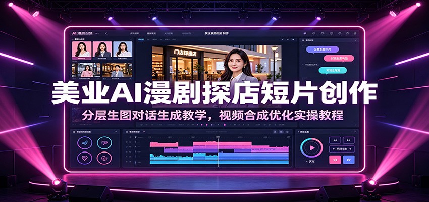 美业AI漫剧探店短片创作:分层生图对话生成教学,视频合成优化实操教程-798资源站