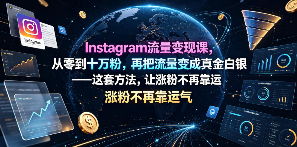 Instagram流量变现课,从零到十万粉,再把流量变成真金白银——这套方法,让涨粉不再靠运气【原创双语字幕】-798资源站