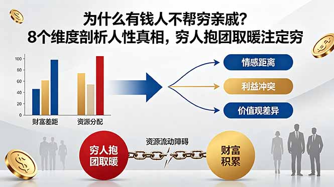 付费文章:为什么有钱人不帮穷亲戚?8个维度剖析人性真相,穷人抱团取暖注定穷