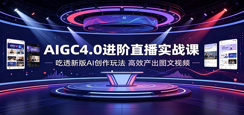 AIGC4.0进阶直播实战课：吃透新版AI创作玩法，高效产出图文视频-798资源站
