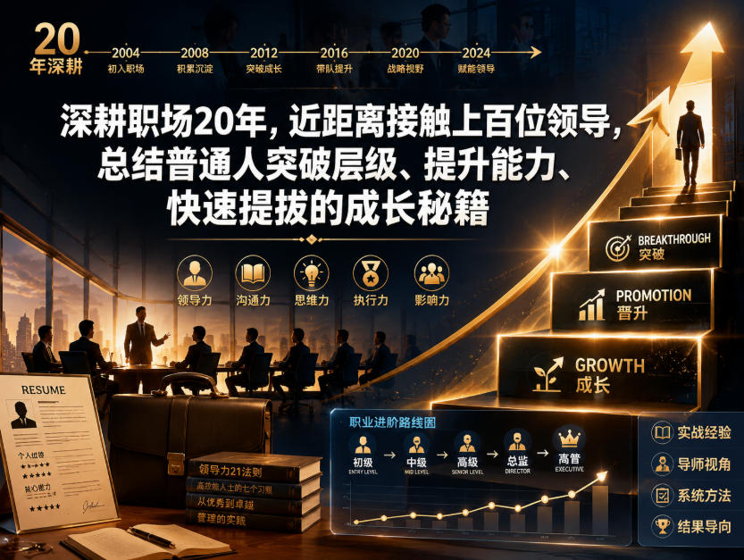 付费文章：深耕职场20年，近距离接触上百位领导，总结普通人突破层级、提升能力、快速提拔的成长秘籍(全网独家干货)来宝云总站-闲云创业网-老谢轻创网-中创网-福缘网-冒泡网-资源之家-魔方项目库来宝云总站