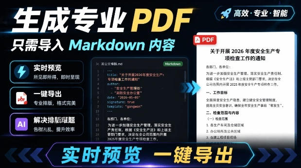 只需导入Markdown内容,实时预览一键导出专业PDF!轻松解决AI生成内容排版问题Presto-798资源站