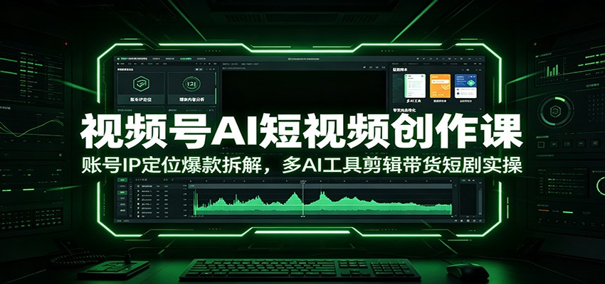 视频号AI短视频创作课:账号IP定位爆款拆解,多AI工具剪辑带货短剧实操-798资源站