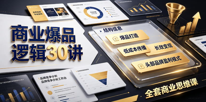 商业爆品逻辑30讲|拆解各行各业头部品牌盈利模式,吃透爆品打造、低成本传播、长效变现全套商业思维课-798资源站