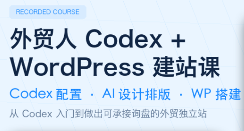 外贸人Codex + WordPress建站课-798资源站